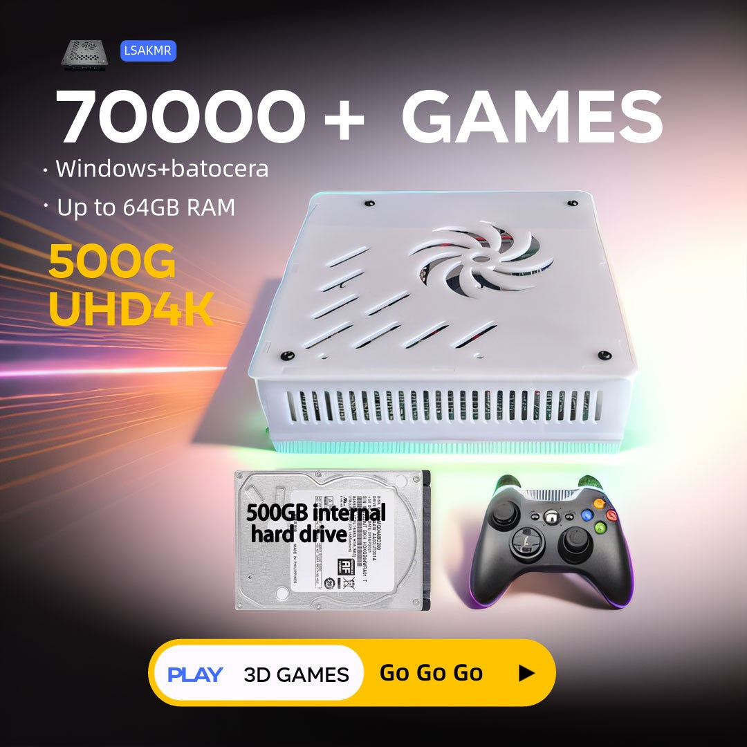 2026 New X8 Retro Game Console 500GB | 70,000+ Games | 60+ Emulators | 4K HD | Plug & Play | PS2 Wii PSP GC N64 Xbox Dual System