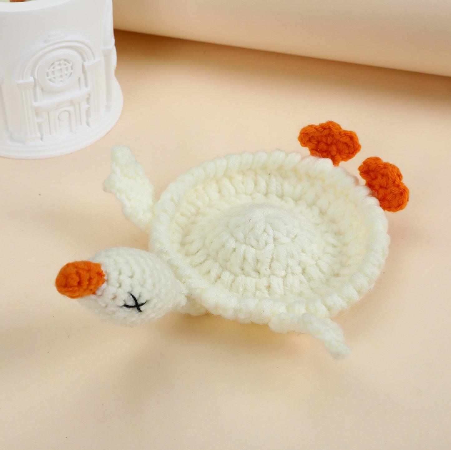 Funny Crochet Animal Coaster Finished Handwoven Coaster Coffee Cup Decor Gift