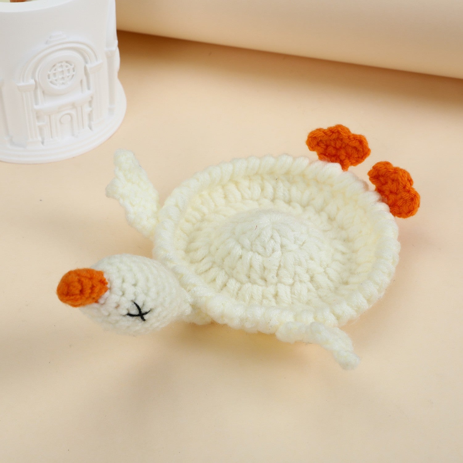 Funny Crochet Animal Coaster Finished Handwoven Coaster Coffee Cup Decor Gift