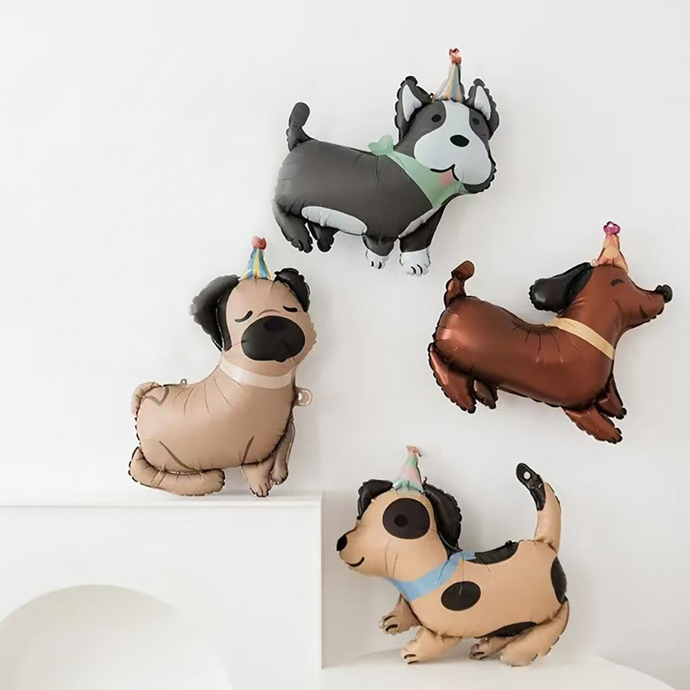 4 Animal Dog Aluminum Foil Balloons Cute Dog Theme Birthday, Anniversary Decoration, Shower, Pet Party Decoration