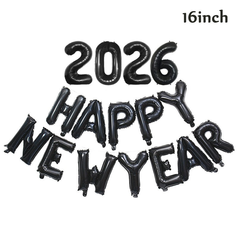 16 Inch 2027 Happy New Year Foil Balloons Christmas New Year Party Decoration Festival Party Supplies Photo Props Home Decor