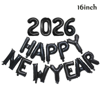 16 Inch 2027 Happy New Year Foil Balloons Christmas New Year Party Decoration Festival Party Supplies Photo Props Home Decor