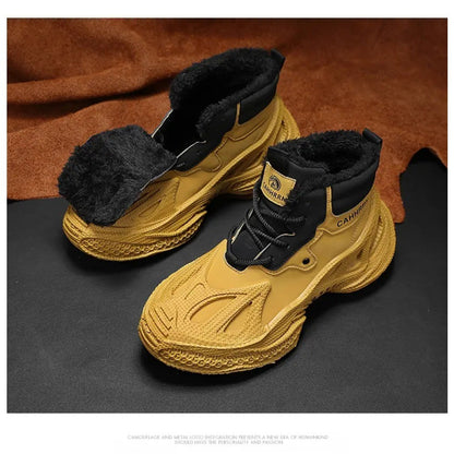 2025 Men's new breathable mesh trendy elastic band slip-on casual thick-soled sports shoes