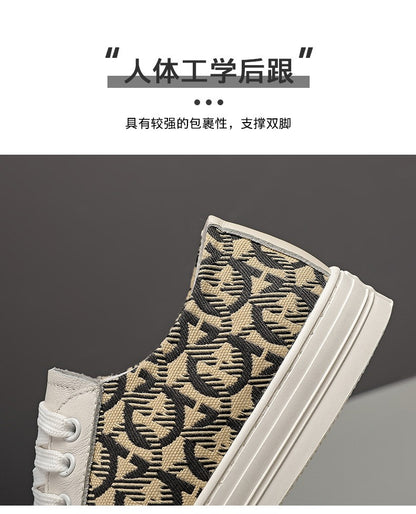 New Shoes for Men Genuine Leather Patchwork Casual Shoes Trend Flat Skateboard Shoes Youth Cool Lace-up Sneakers