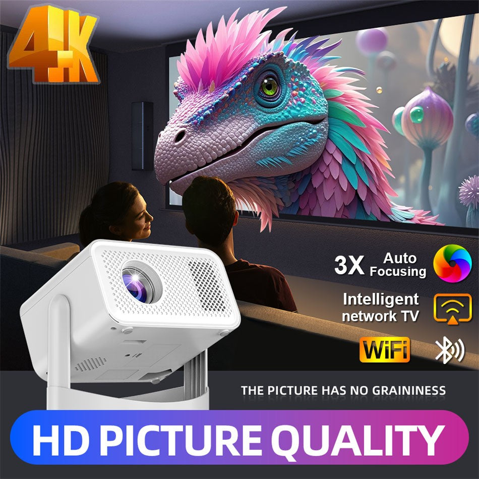 KaiAqua 4K 650ANSI HT23 Plus 1080P Native Portable Projector Auto Focus Keystone Correction BT5.2Android11WIFI6 360° Home Cinema