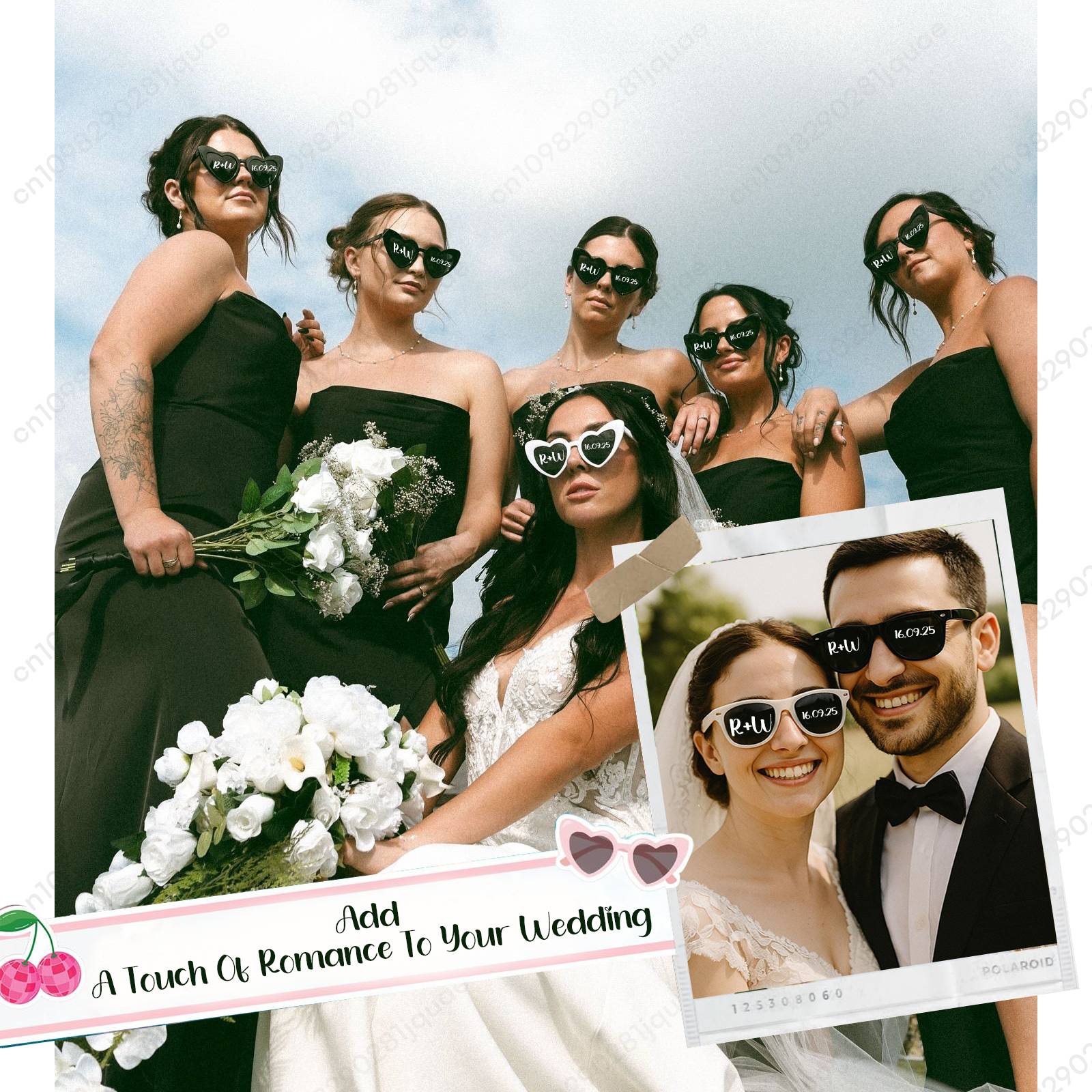 12-120Pcs Custom Wedding Sunglasses Personalised Heart Shaped Sunglasses Wedding Party Favors for Guest Date Initials Custom
