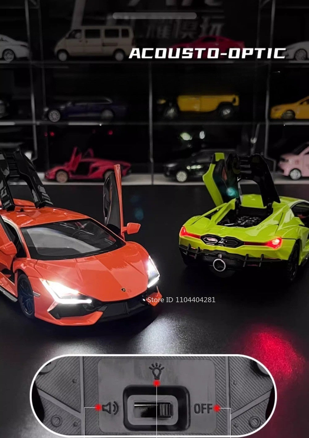 1:24 Lambor Revuelto Bolide Alloy Diecast Cars Model Toys with Sound Light Pull Back Doors Opened Miniature Sports Car Boy Gifts
