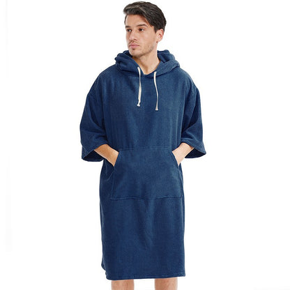 Quick dry Solid microfiber Changing Robe Surf Poncho Hooded Beach Towel Hooded Poncho Towel For Adults men and women
