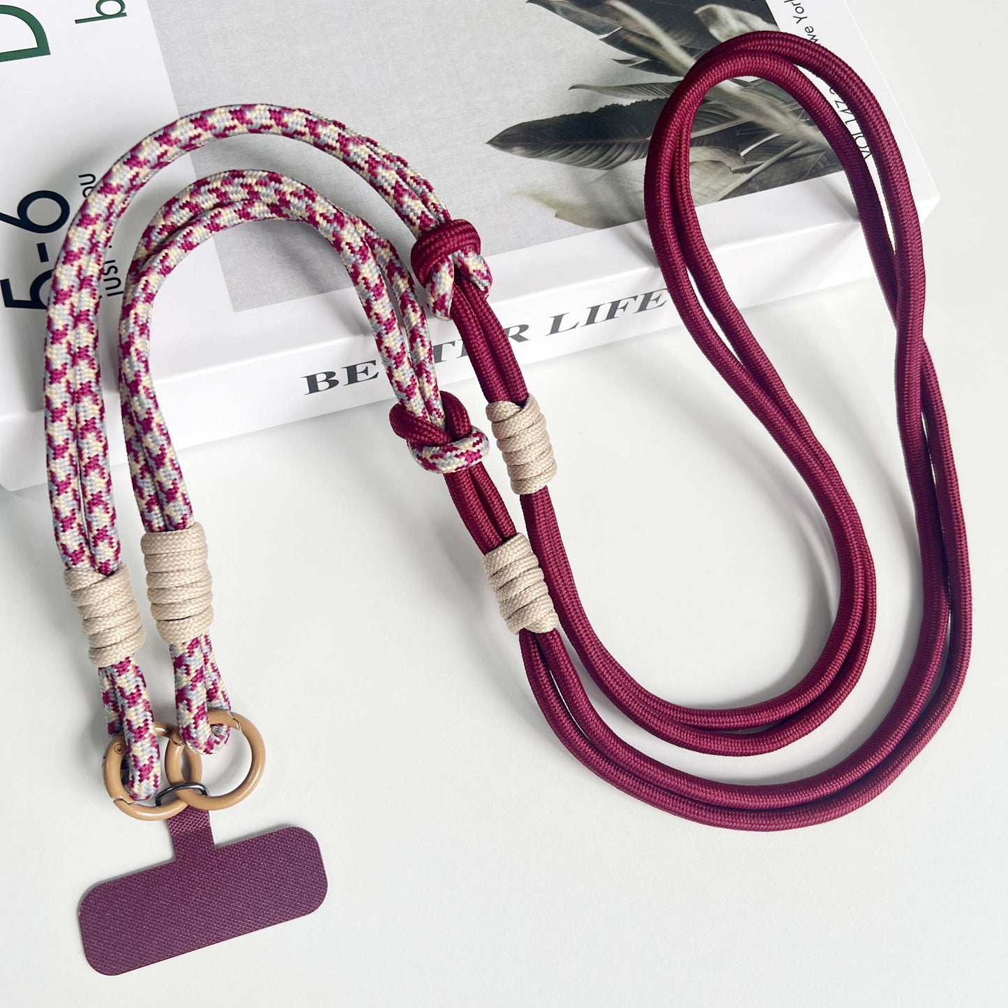 Personalized Trend Double Color Mobile Phone Universal Lanyard Diagonal Span Long Rope Shoulder Strap Rope Fashion Safety Rope