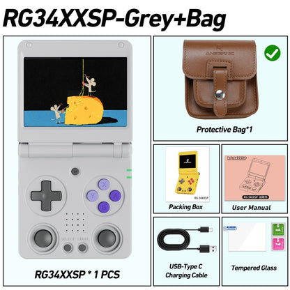 Anbernic RG34XXSP 3.4-Inch IPS Linux 64-bit Game Console H700 Quad-Core 1GB Retro Game Player HD-Connect To TV RG 34XXSP 3300mAH