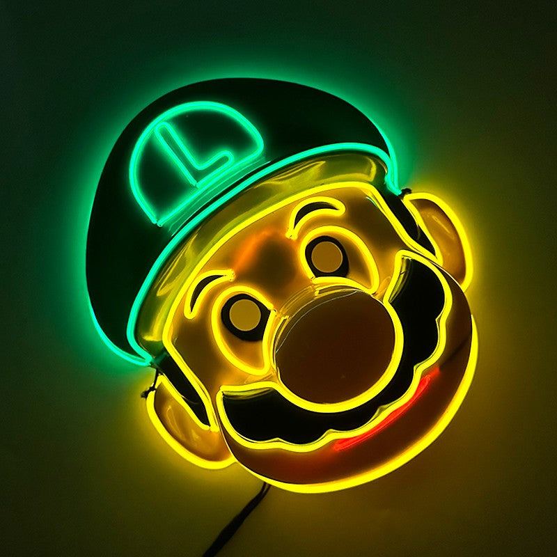 Funny Glowing Masquerade Disguise Mask Props Adult Kids Game Theme Cosplay Luminous Mask Carnival Neon Light Up Supplies