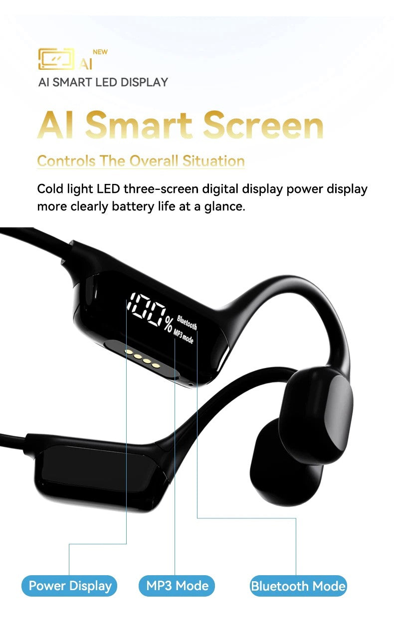 Real Swimming Bone Conduction Earphones Bluetooth Wireless Hifi Headphone IPX8 Waterproof 32GB MP3 Player Mic Headset