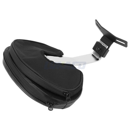 Motorcycle Adjustable Driver Rider Backrest Plug In Sissy Bar Seat Cushion Moto Pad For Harley Fatboy Heritage Softail 2007-2017