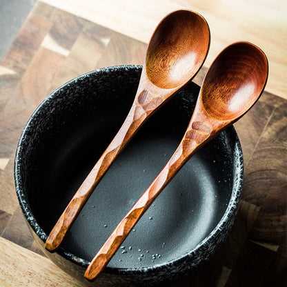 2 Colheres De Madeira Cabo Longo Ramen Sopa Colher Grande Estilo Japonês Crianças Arroz Sobremesa Cereal Colher De Jantar Madeira Utensílios De Cozinha