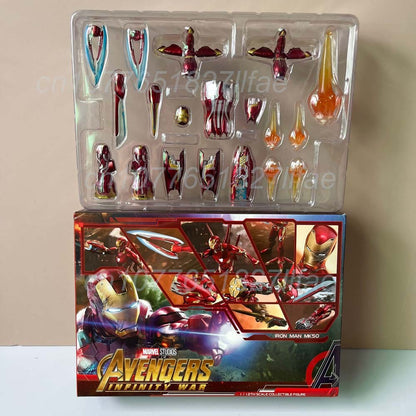 Iron Man Avengers MK85 Ironman MK50 Mark50 Nano Armor Luxury Set with Weapon Action Figure Model Toys Joint Movable Doll Gift ?