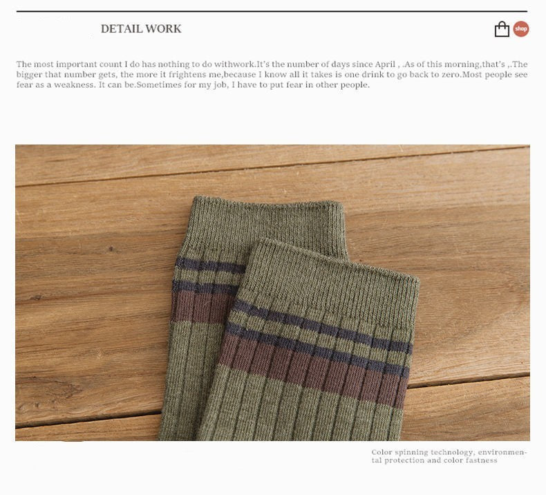 10 Pair Men's Striped Socks Spring Fashion Casual Socks High Quality Harajuku Retro Socks Man