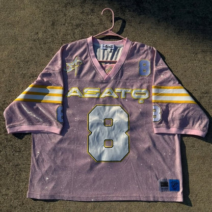 Y2K T shirt oversized fluorescent digital quick drying loose fitting jersey embroidered graphic shirts retro unisex street shirt