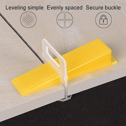 Peças do Sistema de Nivelamento de Azulejos de 1-3mm, 300-1300 Peças de Niveladores de Azulejos com Clipes, Peças de Ferramentas de Construção para Nivelamento e Assentamento de Azulejos DIY
