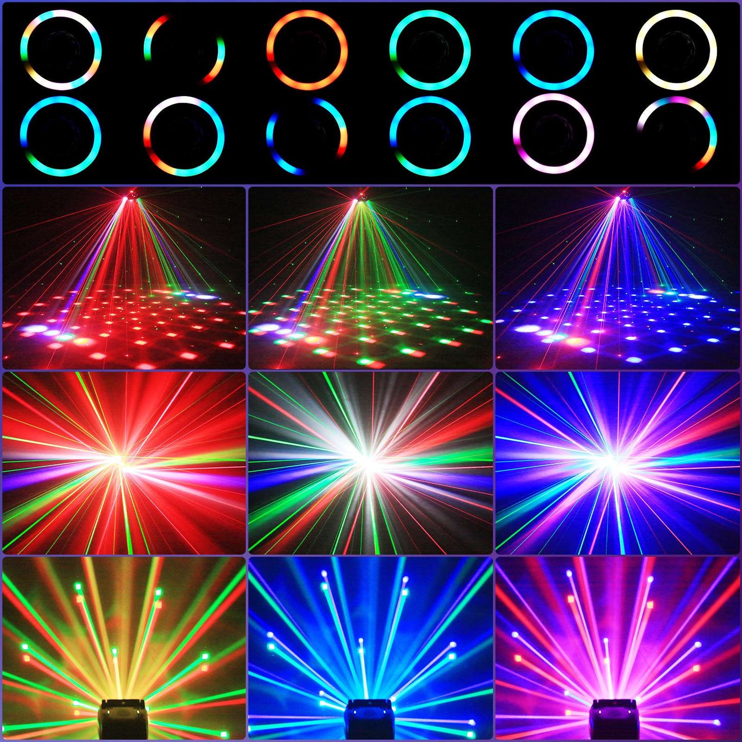 Datewink 65W Two-armed Moving Head Lights RGBW LED Stage Lighting Effect Projector DMX Remote Control For DJ Disco Wedding Party