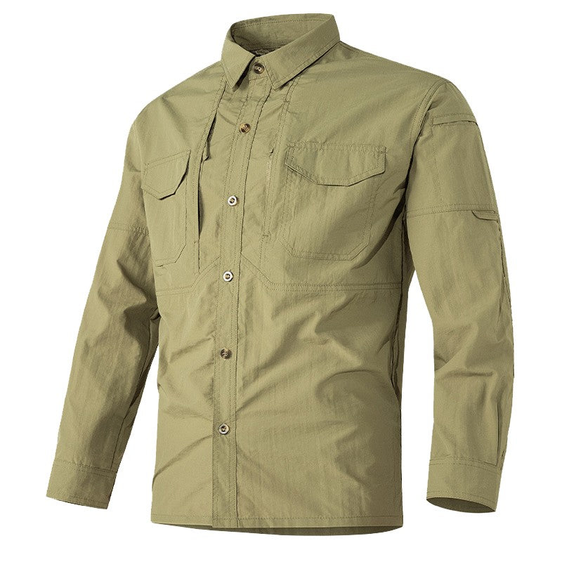 Hot Sale 6Xl Top Quality Tactical Shirts Men Outdoor Combat Multi Pocket Quick Dry Cargo Camping Long Sleeved Shirts