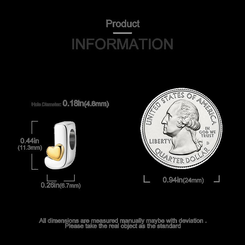 Fit Original Bangle Bracelet DIY A-Z Alphabet Charms Bead 925 Sterling Silver CZ Zircon LOVE Letter Dangle Pendant Jewelry Gift