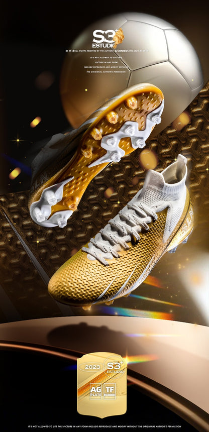 Men's Soccer Shoes Cleats Professional High-Top Breathable Athletic Football Boots,Outdoor Football Training Shoes for TF/AG Boy