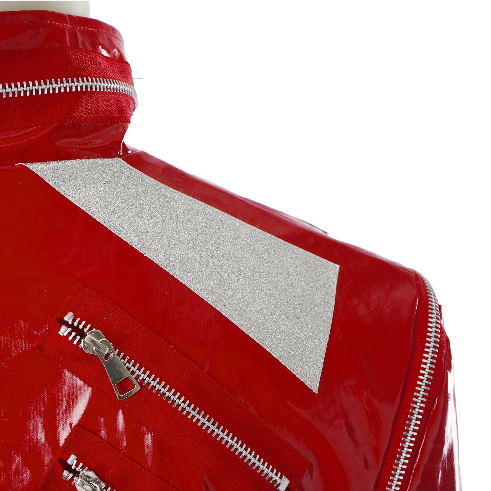Red Zipper Michael Jackson MJ Beat It Jacket for Impersonators PU Leather Punk Casual Coat Halloween Stage Christmas Outwear Cos