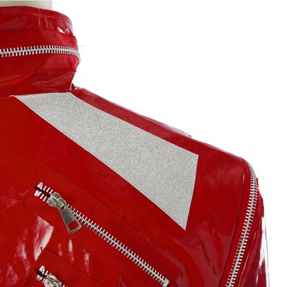 Red Zipper Michael Jackson MJ Beat It Jacket for Impersonators PU Leather Punk Casual Coat Halloween Stage Christmas Outwear Cos