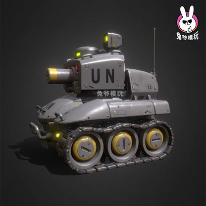 Tanque de Guerra Mundial II Estilo Chibi Metal Slug Gk Modelo - Miniatura Militar Impressa em 3D Modelo Branco Não Pintado Para Diorama de Mesa e Wargame