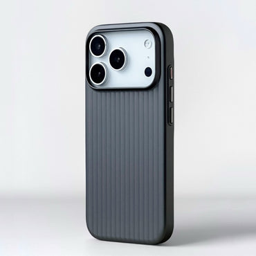 Capinha para Celular Magsafe com Listras 3D Fashion "Plating" para iPhone 17 16 15 14 Pro Max, à Prova de Choque, Carregamento Sem Fio, Capa Fosca
