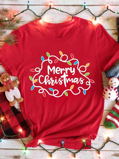 Casual Christmas Santa Claus TShirt for Harajuku Short Sleeve Casual Women's T-shirt Clothing Street Tops Tees Aesthetic Clothes
