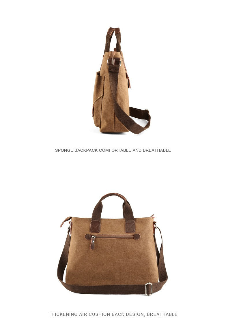 Men's Business Canvas Handbag Outdoor Crossbody Bag Men's Bag Shoulder Bag Student Casual Messenger Bag For Men Male Handbag