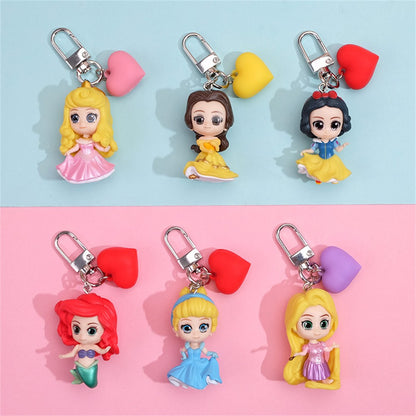 Chaveiro Princesa Disney Branca de Neve Chaveiro de Resina Cinderela Bela Ariel Acessórios de Pingente de Chaveiro Presente para Amigas Filha Chave