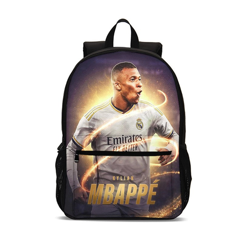 M-Mochila Esportiva Mbappes Football com Zíper Relâmpago Mochila Escolar Esportiva Mochila Escolar Jogador Estrela Mochilas para Livros