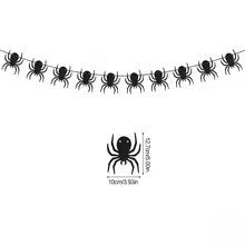 3M Halloween Paper Banner Horror Bat Spider Ghost Flag Garland Bunting For Halloween Home Party Hanging Props Decorations
