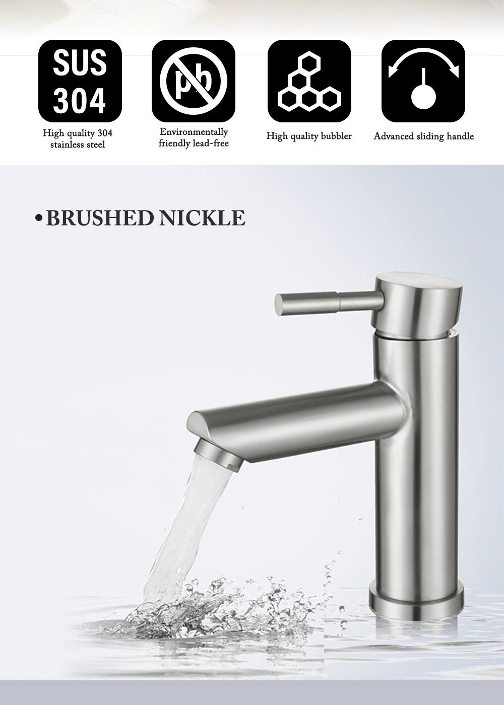 Bathroom Faucets Hot and Cold Mixer Faucets Vanity Bathroom Kitchen Deck Mounted Bathroom Sink Faucets?hose not include?