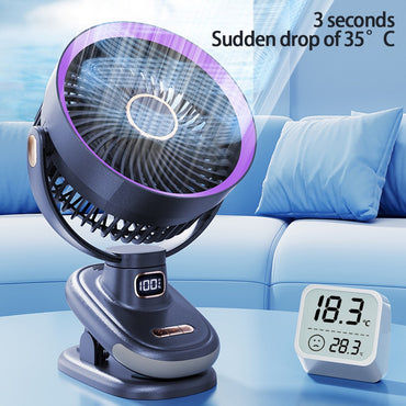 Portable Wall Mounted Desktop Fan Free Angle Adjustment Clip Mini Charging Air Circulating Fan
