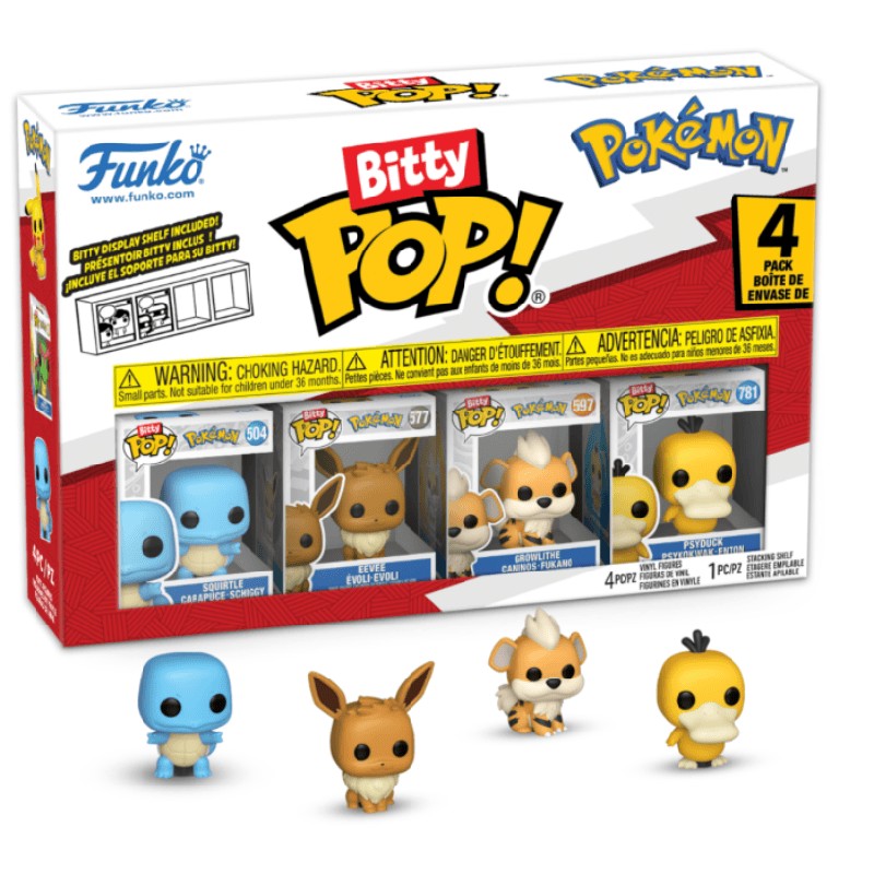 Funko Bitty Pop Pokemon Pikachu Bulbasaur Caixa Surpresa Charmander Pacote com 4 Bonecos Minis Colecionáveis Brinquedo Modelo Presentes de Natal