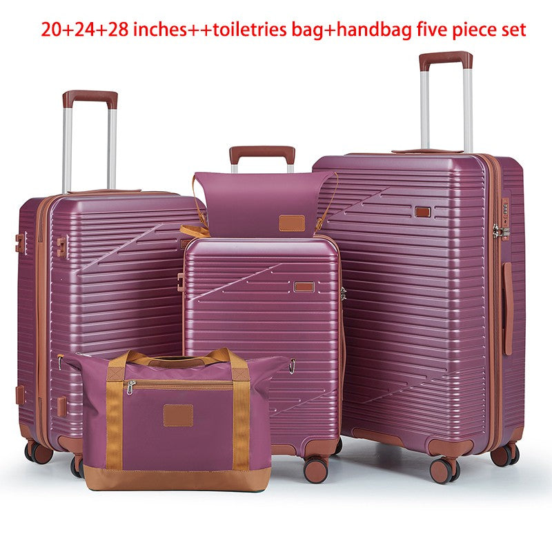 Conjunto de Bagagem de 20/24/28 Polegadas, 5 Peças de Bagagem ABS com Nécessaire e Bolsa de Mão Leve 2,6KG para Viagens em Família e Férias