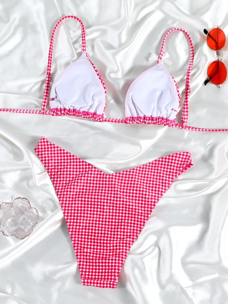 Brown Color Bikinis Bow Swimwear Women'S Summer Swimsuit 2025 Sexy Bikini Set Low Waist Beachwear Push Up Bathing Suits