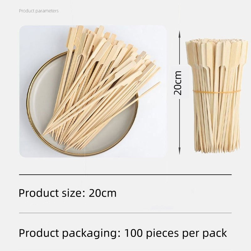 9CM/12CM 100 PCS Bamboo Skewer Meat Skewer Disposable Barbecue Bamboo Skewer Spicy Hot Pot Skewer Fruit Skewer Fork