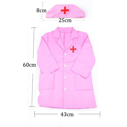 Kids Doctor/Nurse Clothing with Hat Children Cosplay Costumes Halloween Play the Role Props Uniform for Boys and Girls TMZ