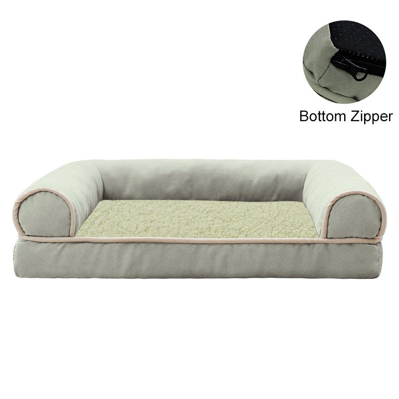Cama para Cães de Inverno Sofá Cama Pet Profunda Espuma de Memória Filhote de Cachorro Pelúcia Macia Cama Confortável Média Grande Quadrada Tapete Grosso Quente Canil