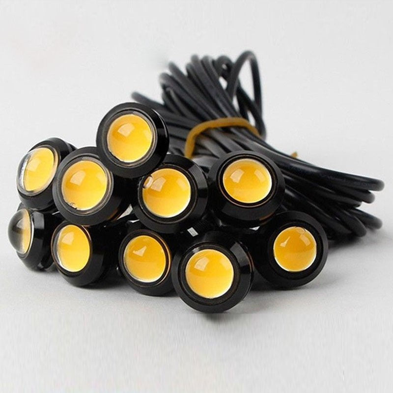 2-10 PCS 23mm 18mm Car Eagle Eye Light DRL LED Daytime Running Lights 12V Motorcycle COB Beads Backup Signal Lamps