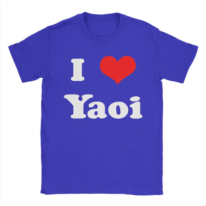 Funny I Love Yaoi T-Shirts Men O Neck Cotton T Shirt  Short Sleeve Tee Shirt Birthday Present Tops