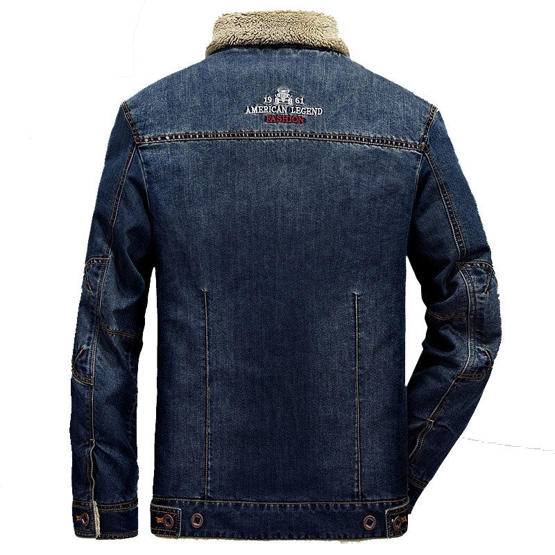 Winter Jackets Men Oversized Fleece Denim Jacket 6XL 7XL Streetwear Thicken Casual Jacket Coat Men's Clothing Outerwear AF66009A
