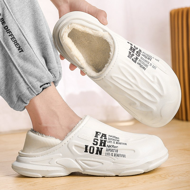 Winter Warm Sandals Women&Men Shoes Indoor Outdoor Slides Cotton Pantoffels Casual Clogs Fur Easy On Off House Floor Slippers