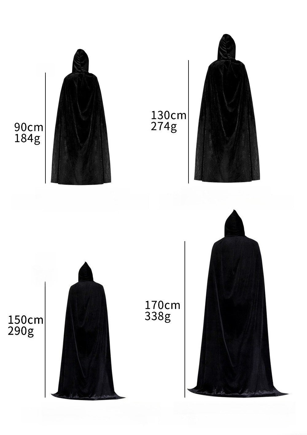 Halloween Cloak Golden Velvet Costume Different Color Adult Costumes Makeup Props Black Death Ball Cloaks