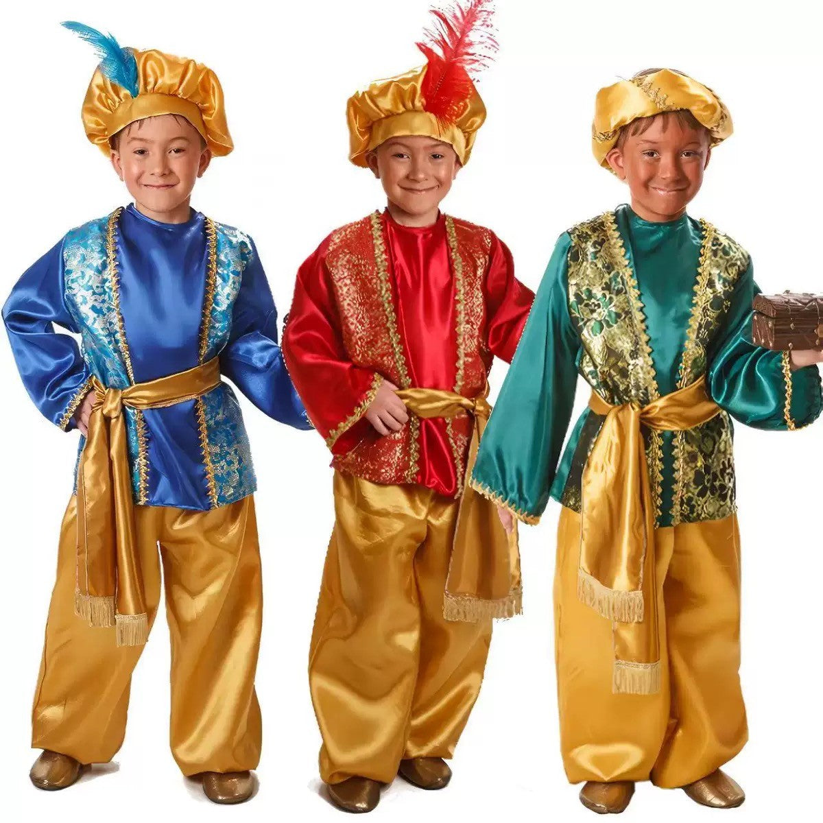 Boys India Arab Aladdin Cosplay Lamp genie costume Masquerade Party Halloween Carnival Party Costumes Arabian Prince Costume