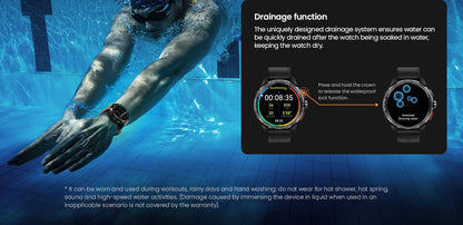 Smartwatch GPS HAYLOU Solar Ultra, Tela AMOLED de 1,6", 5ATM à prova d'água, GPS integrado, Chamadas telefônicas Bluetooth, Relógio inteligente esportivo